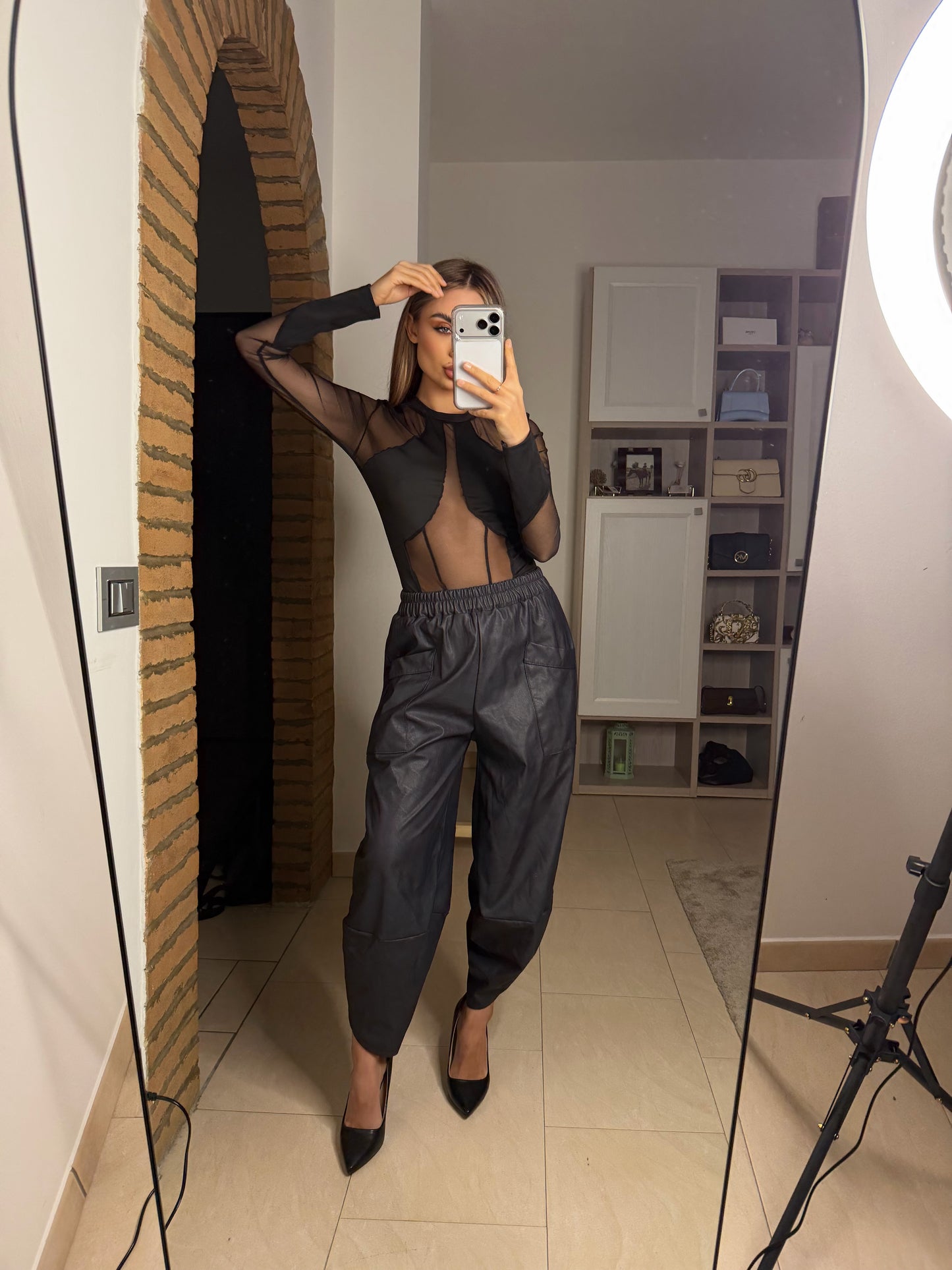 Body “Shadow Mesh” a maniche lunghe