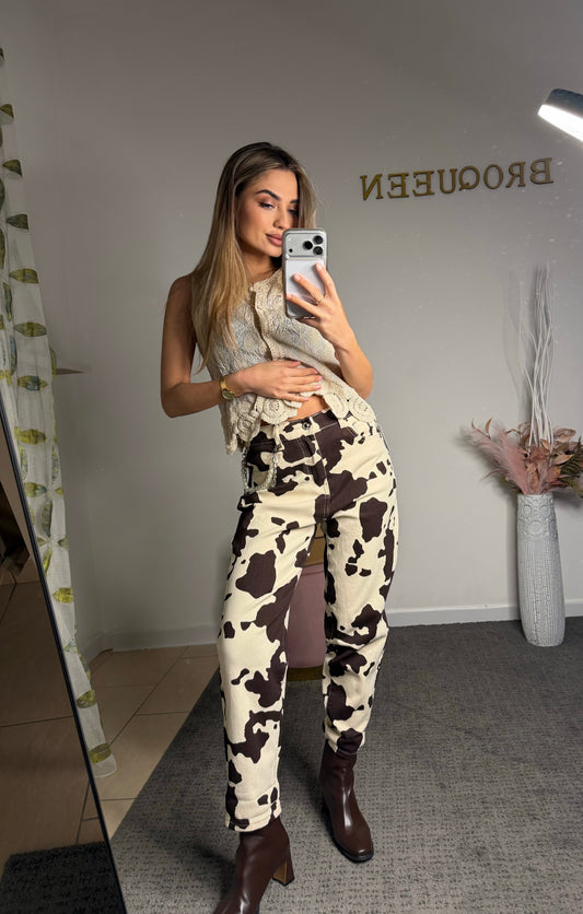 Pantalone Cow Print – Wild Chic Fit