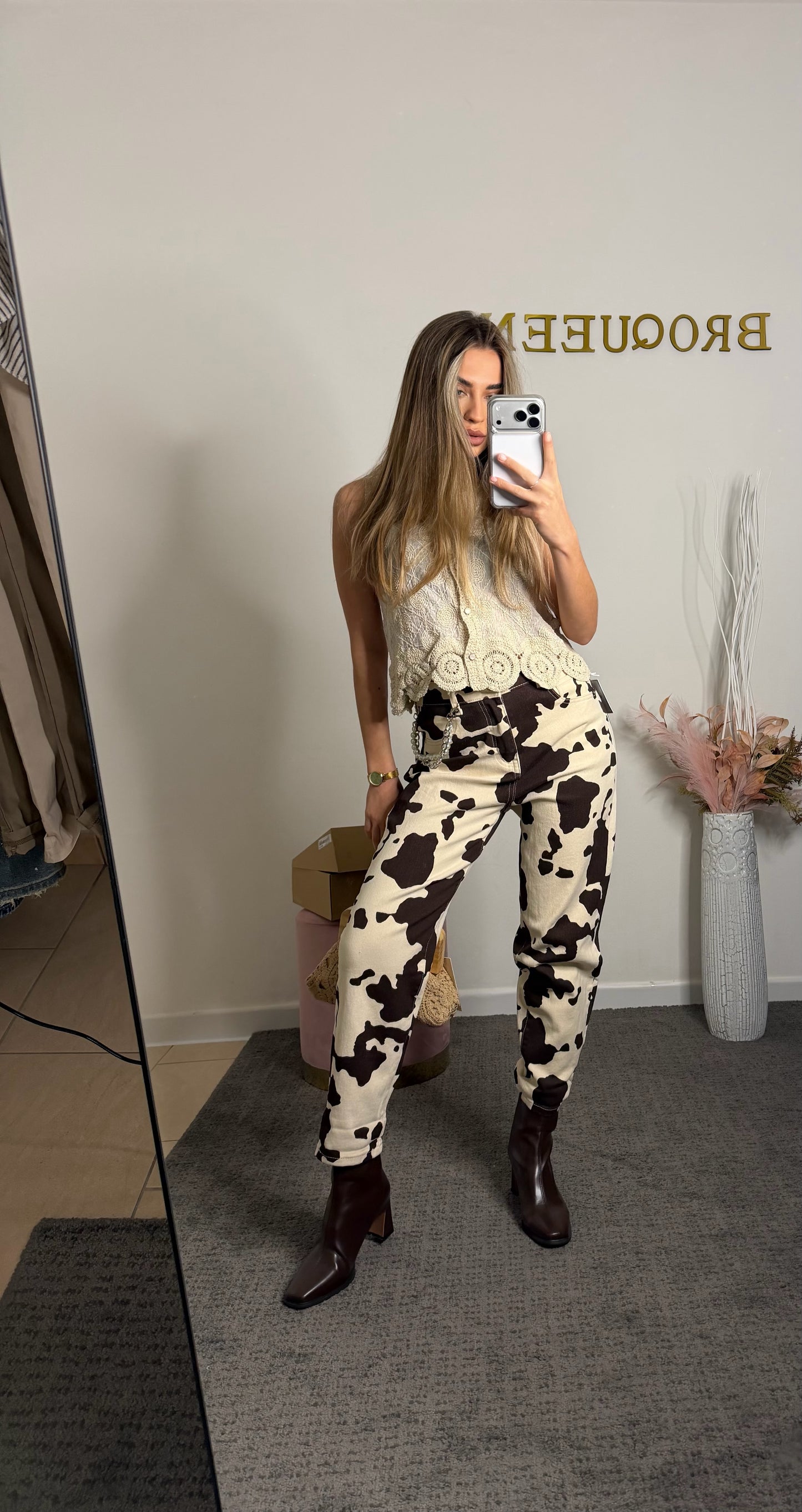 Pantalone Cow Print – Wild Chic Fit